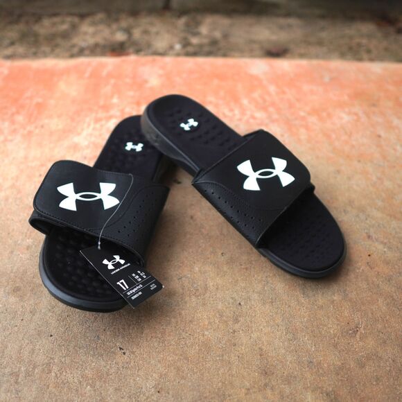 Under Armour Slides Size 17 Ignite Pro Black NWT Comfort Recovery Sandals Sports main image 6